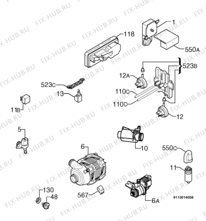 Взрыв-схема посудомоечной машины Rex Electrolux T045 - Схема узла Electrical equipment 268